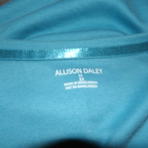 Allison Daley Blue Green Embellished Tee Shirt Size 2X - Picture 3 of 3